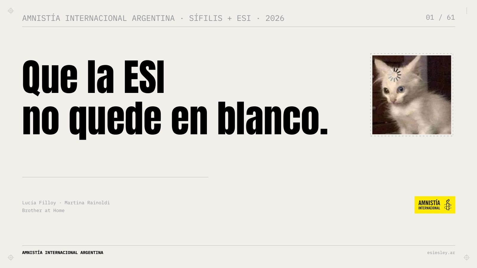 Cover slide: Que la ESI no quede en blanco