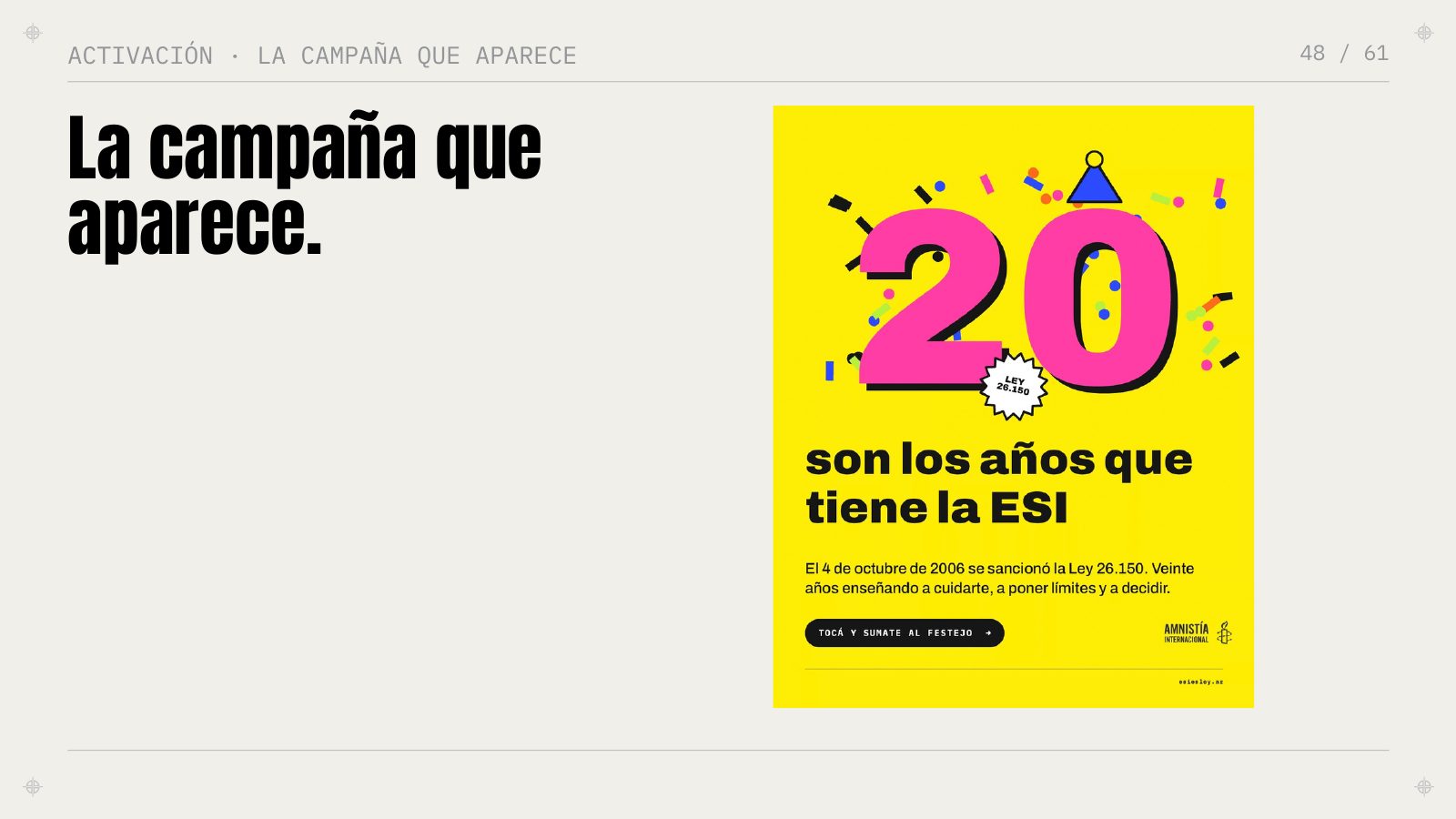 Colour register poster: 20 son los años que tiene la ESI