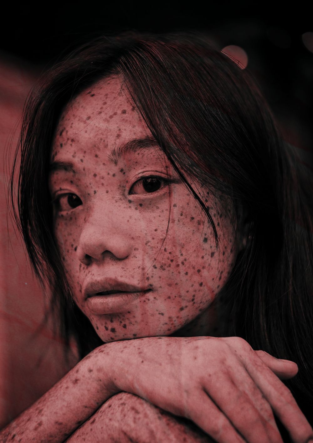 Portrait study with red freckles