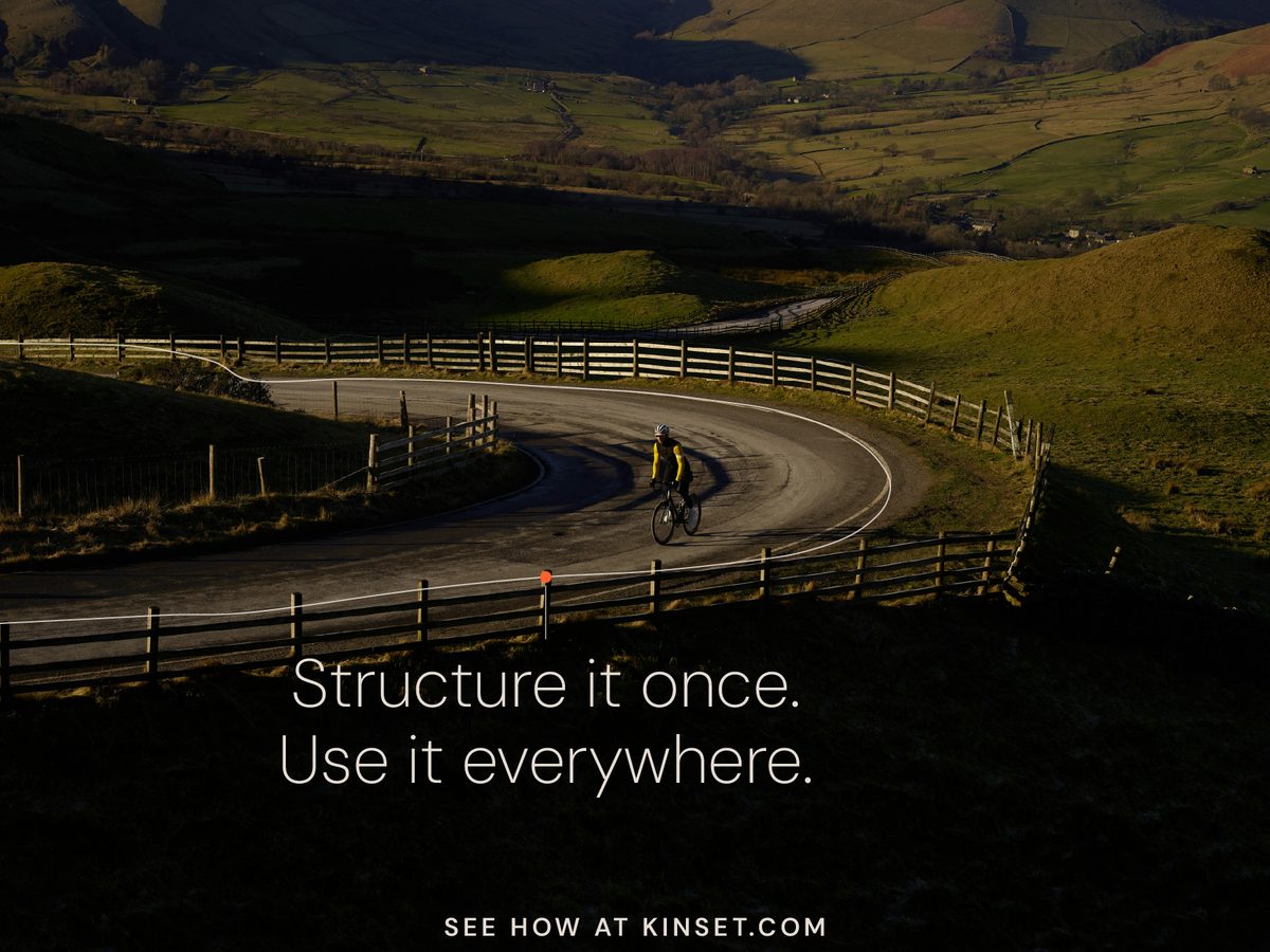Slide 6: winding road, structure it once, use it everywhere