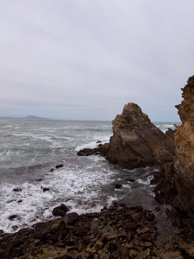 Rocks and rough sea on the Basque coast
