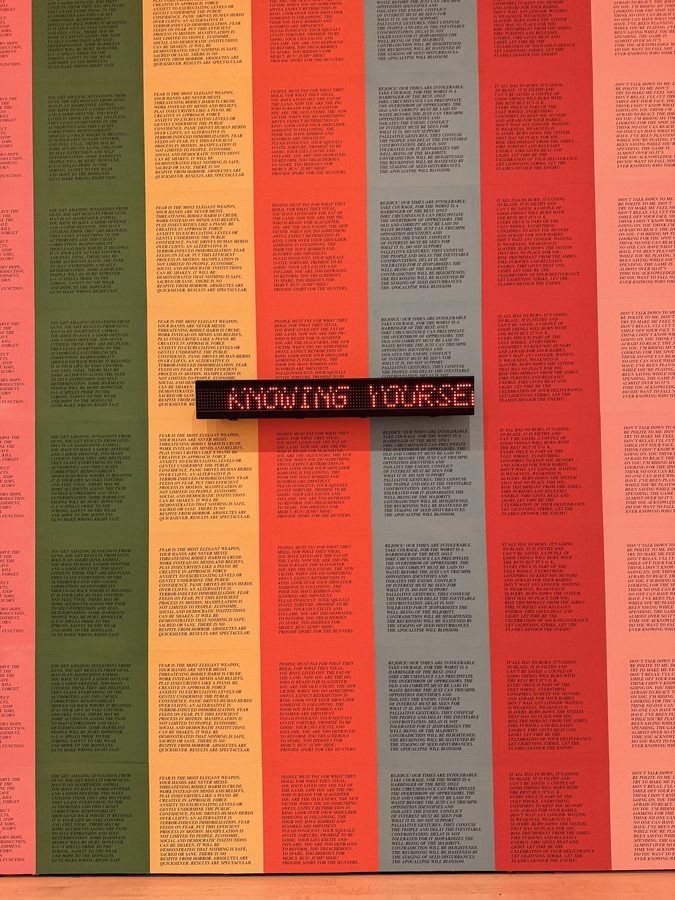 Text installation with an LED sign, SFMOMA